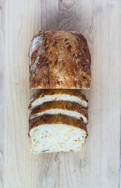 Spicy and cheesy jalapeno cheddar sourdough, freshly baked and flavorful.