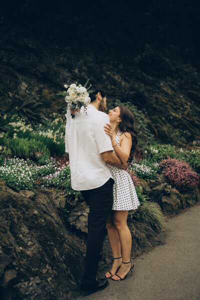 A vintage inspired editorial proposal at the Queen Elizabeth Gardens in Vancouver, BC.