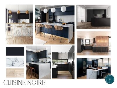 Planche d'inspiration cuisine noire