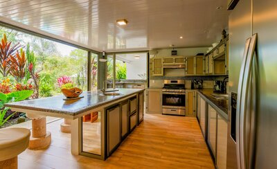 the kitchen in the retreat center in costa rica 