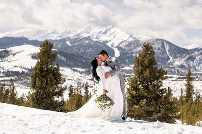 Photograph of a family in the snow at the base of Beaver Creek, Colorado