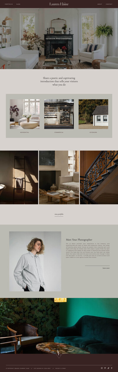 Lauren Elaine - website template for interior photographers - Liven West