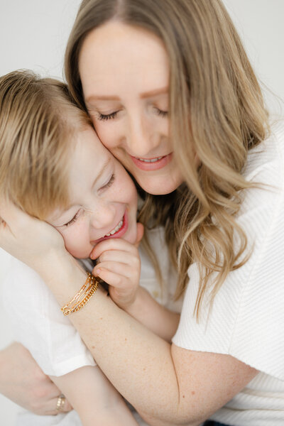 lodi studio family session with mother and son