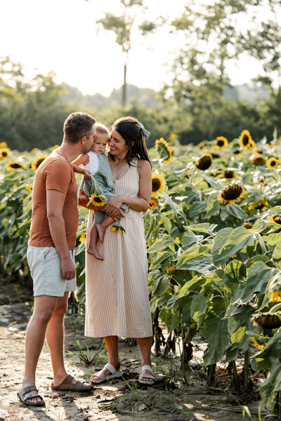 Golden hour family photo in Noblesville, Indiana by local family photographer Kate Kosnoff