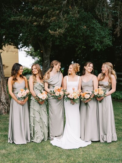 bride and bridesmaids