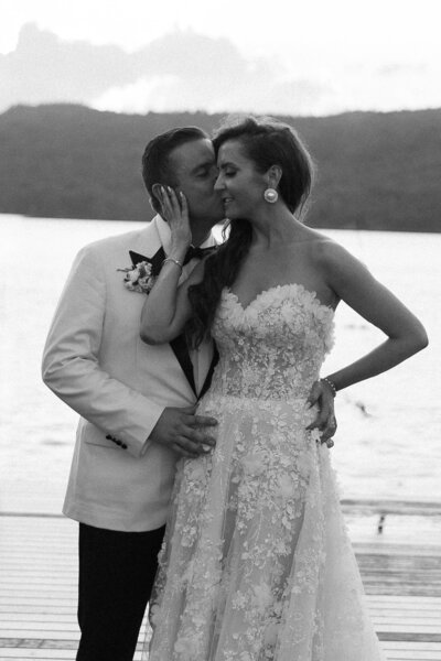 Vermont Wedding Photographers | Sincerely Liz Photography Documentary Wedding, Engagement, Elopement, Maternity and Newborn Photographer in New England | Groom kisses bride's cheeks