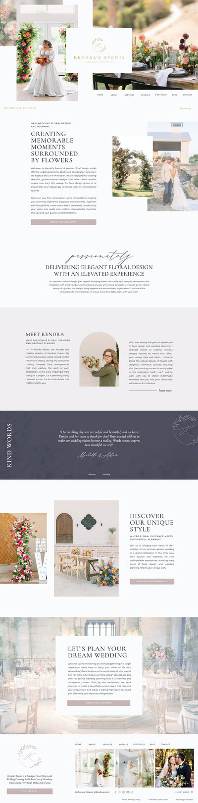 elegant website design for wedding planner