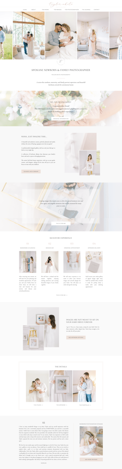 Taylor White Photography Website Design
