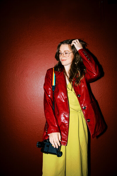 filmmaker with super 8 camera