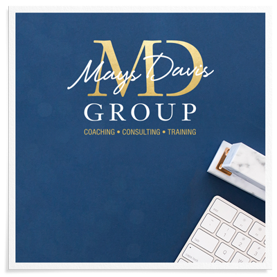 navy & gold logo design for business coach, Mays Davis Group