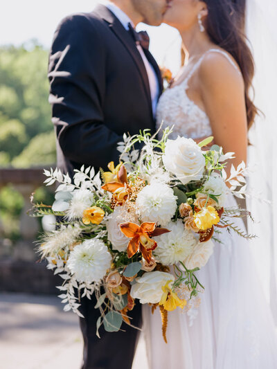 Bride and groom portrait on their wedding day in Cleveland