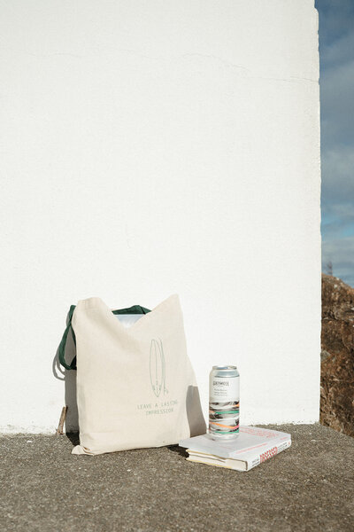 isobel griffin creative bag and beer outside
