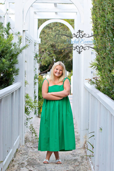 senior being photographed in Seaside FL