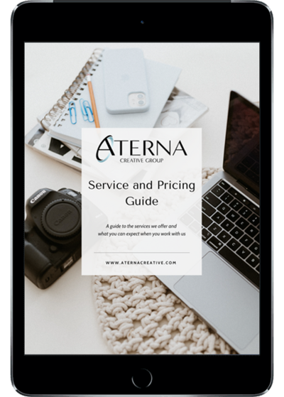 Aterna Creative's Downloadable Service & Pricing Guide PDF