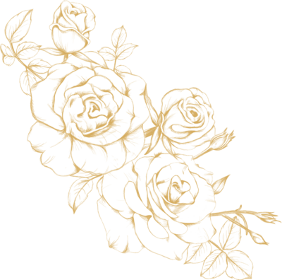 3 gold roses