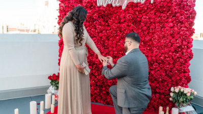 Surprise proposal at Castle Hotel captured by top Orlando engagement photographer