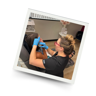 Woman receiving tox injections