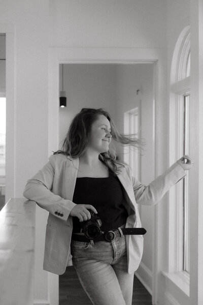 Photographer with camera on Topsail Beach