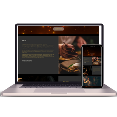 Laptop & Mobile with Restaurant Homepage