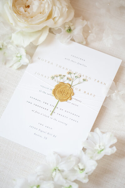 white and cream wedding invitations