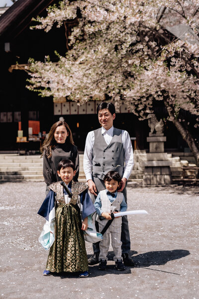 龍宮神社で七五三を迎えたご兄弟