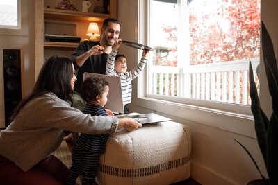 at home family photos in orange county
