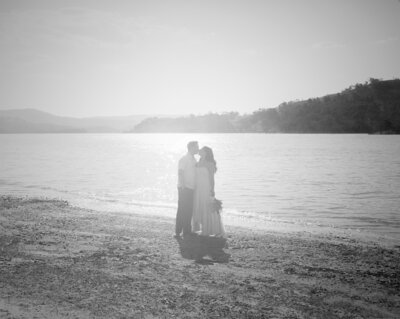 image of a bride in modern white dress on mediterranean style villa carins