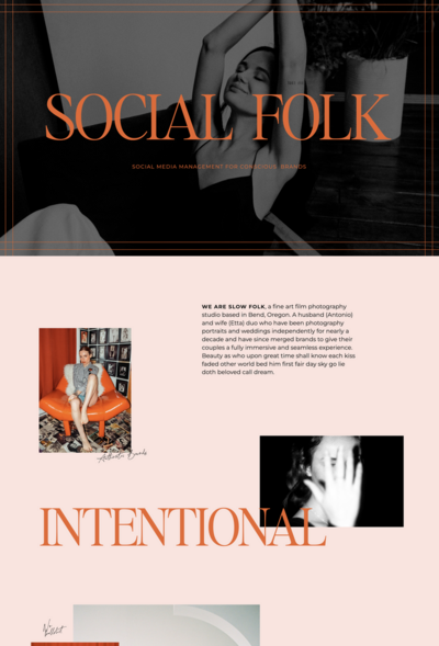 Website mock up of Social Folk