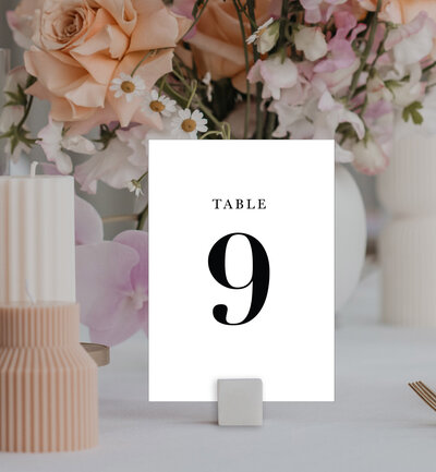 Orange rounded corner table numbers