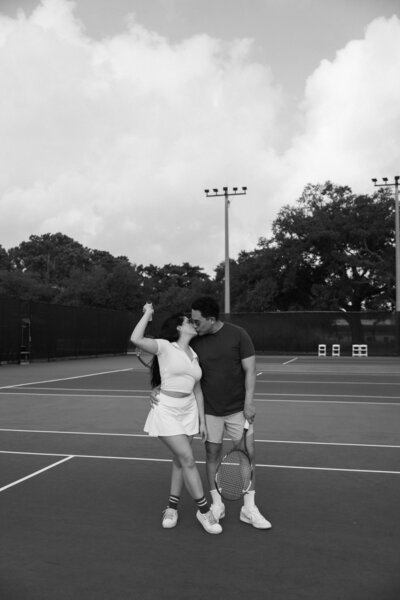 tennis court couples photo