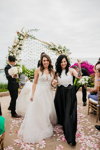 two brides getting married in San Clemente, Orange County, CA