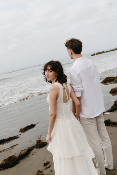 Los Angeles Editorial Beach Engagement Photos