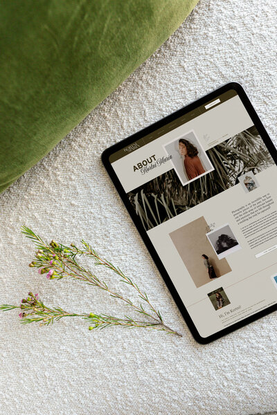 Website mockup showing website design and branding packages​ by Palme Design Co