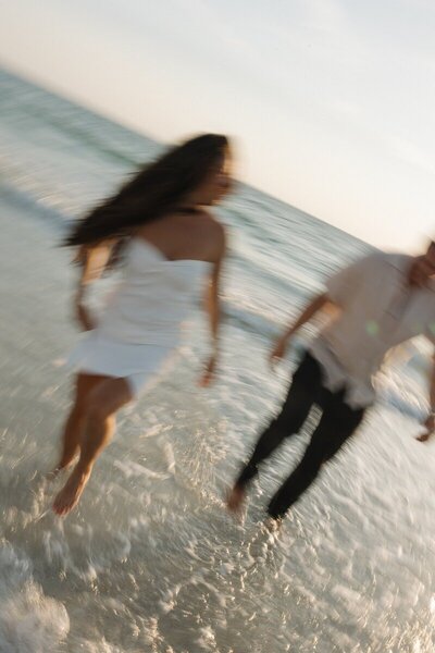 Playful beach photo taken by San Juan islands wedding photographer

