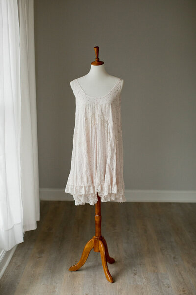 free people short nightgown in pink with lace and ruffle hemline