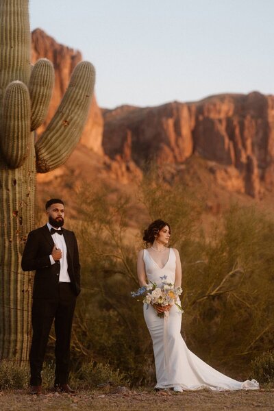 Couple eloping at Great Sand Dunes in Colorado