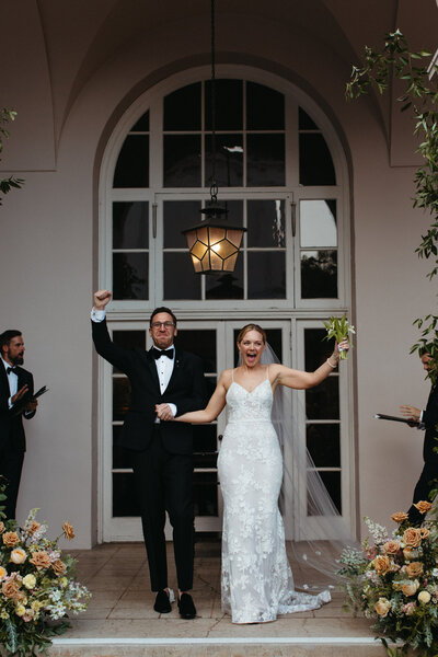 Bride and groom at the altar