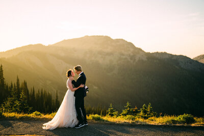 husband and wife celebrate elopement at olympic national park