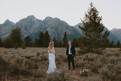 Shenandoah elopement at sunset showing a couple on top of a mountain after getting married. Photography by Rock & Wander Photo Co.