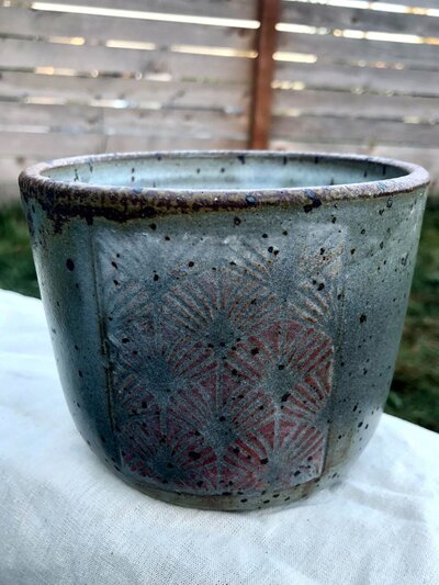 Picture of handmade, blue, medium sized cup 