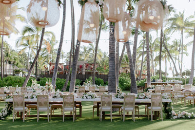 Reception area designed and curated by Bliss Productions at Kona Village, A Rosewood Resort.