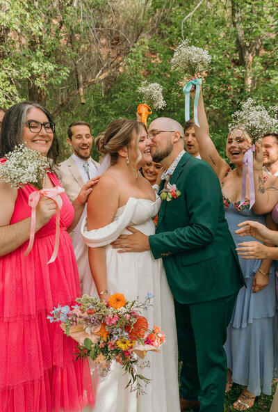 Colorful wedding party inspiration at Stone Mountain Lodge