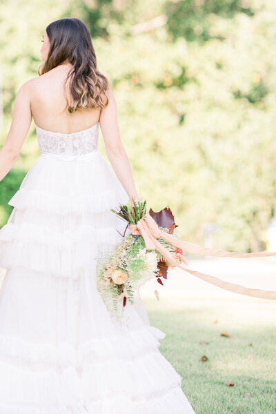 Summer wedding dress at Samford univeristy in Birmingham Alabama