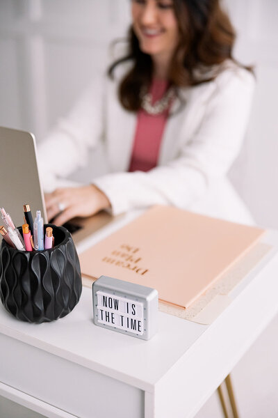 Stephanie Seija Content Marketing - woman typing on laptop providing content marketing services