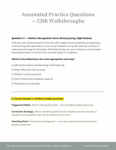 Practice Exam Questions Breakdown Beyond The Cut Score by Erich Fogg