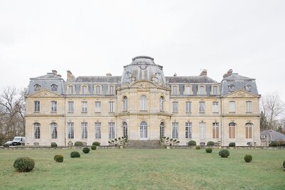 Chateau De Champlatreux wedding venue in Paris, France. Photographed by Destination Wedding Photographer, Brittany Navin Photography