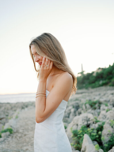 Portrait of the bride on the chemin des douaniers, St Jean Cap Ferrat
