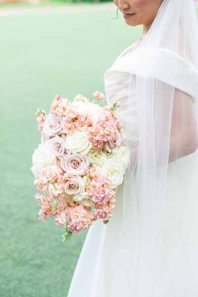 Pink wedding flowers