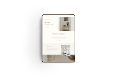 Minimal Showit website template voor interieur ontwerper