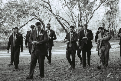 Groomsmen walk - Baltimore wedding photography